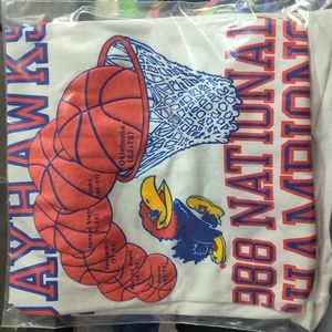 Vintage Kansas jayhawks 1988 national champions XL t-shirt brand new old stock